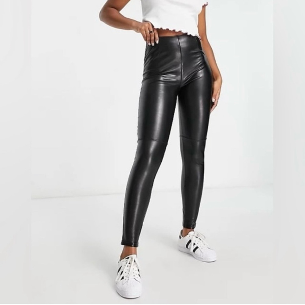 Abercrombie & Fitch Black Vegan Leather Leggings
